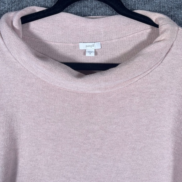 Pure Jill Women’s Medium Oversized Pink Heathered Cowl Neck Cozy Tunic Sweater - Picture 6 of 12